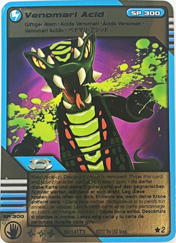 NINJAGO Masters of Spinjitzu Deck #2 Game Card *2 - Venomari Acid (Golden Card)
