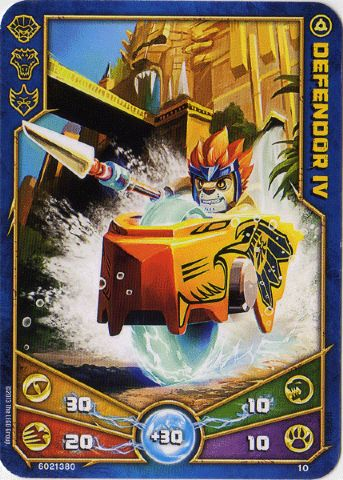 LEGENDS OF CHIMA Deck #1 Game Card 10 - Defendor IV