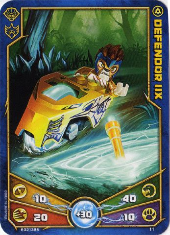 LEGENDS OF CHIMA Deck #1 Game Card 11 - Defendor IIX