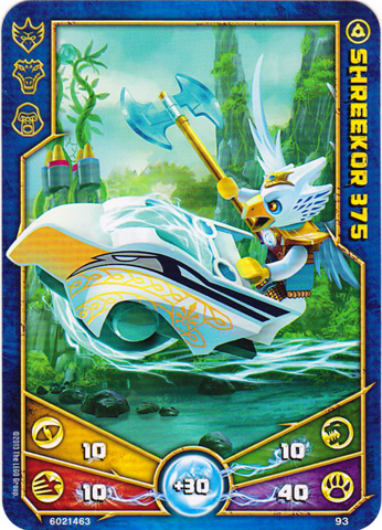 LEGENDS OF CHIMA Deck #1 Game Card 93 - Shreekor 375