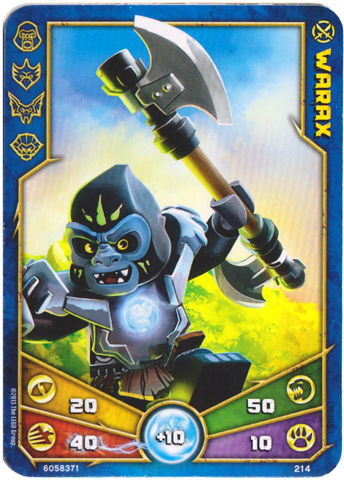 LEGENDS OF CHIMA Deck #2 Game Card 214 - Warax