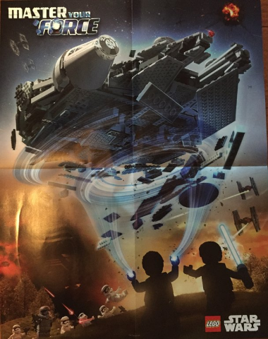 Star Wars Master Your Force Millennium Falcon / Buildable Figures Kylo-Ren and Stormtroopers Poster - Double-Sided