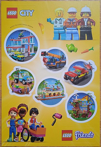 Sticker Sheet, City and Friends, Sheet of 14 Stickers