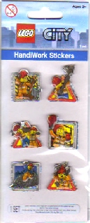 Sticker Sheet, City Construction, 3D, Set of 6