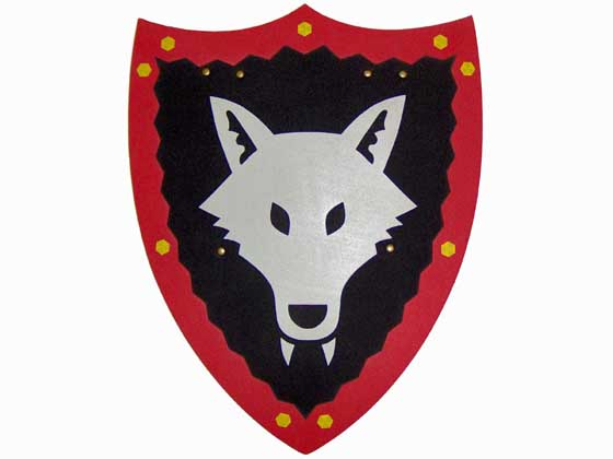 Shield, Wolfpack Pattern on Red Border