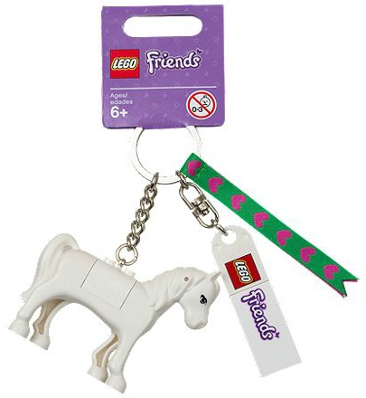 Friends Horse Key Chain with Lego Logo Tile, Modified 3 x 2 Curved and Tile 2 x 4 with Friends Pattern (Bag Charm)