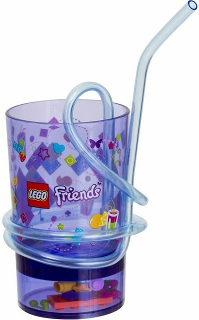 Cup / Mug Friends Plastic Tumbler with Blue Straw