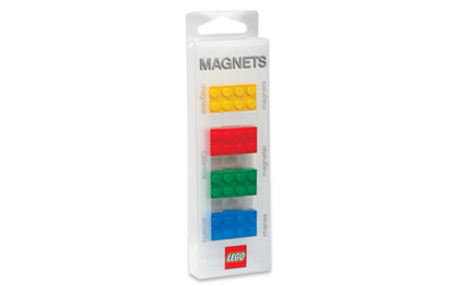 Magnet Set, Bricks 2 x 4 (4) - Yellow, Red, Green, Blue blister pack
