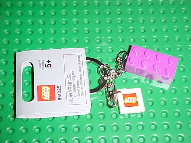 2 x 4 Brick - Light Purple Key Chain with 2 x 2 Square Lego Logo Tile