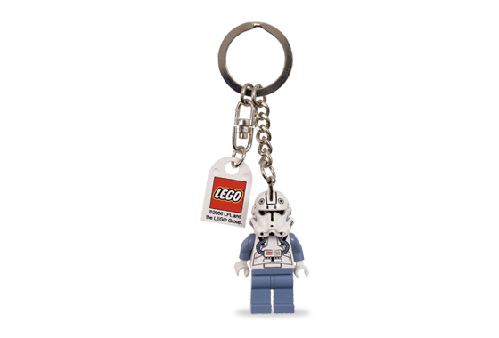 Clone Pilot Key Chain with Lego Logo Tile, Modified 3 x 2 Curved with Hole