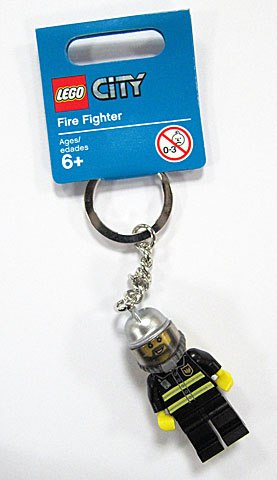 Fireman with Silver Fire Helmet and Breathing Apparatus Key Chain