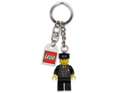 Airport - Pilot Key Chain with Lego Logo Tile, Modified 3 x 2 Curved with Hole