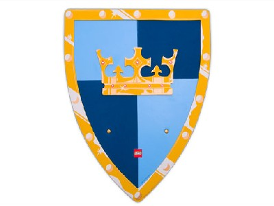 Shield, Gold Crown on Dark Blue, Medium Blue Quarters