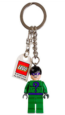 The Riddler Key Chain Lego Logo Tile, Modified 3 x 2 Curved with Hole