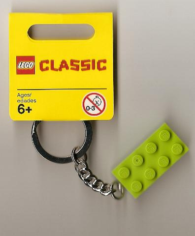 2 x 4 Brick - Lime Key Chain