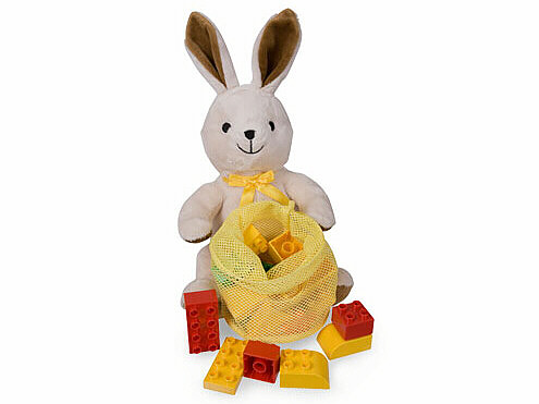 Duplo Storage Plush Bunny / Rabbit with Yellow Mesh Bag
