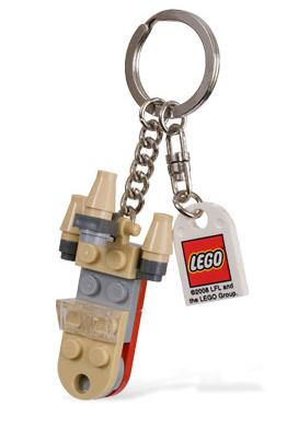 Landspeeder Key Chain with Lego Logo Tile, Modified 3 x 2 Curved with Hole (Exclusive Bag Charm)