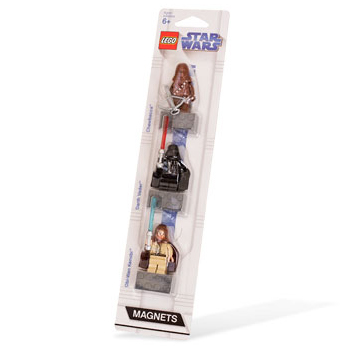 Magnet Set, Minifigures SW (3) - Chewbacca, Darth Vader, Obi-Wan Kenobi - with 2 x 4 Brick Bases blister pack