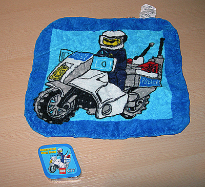 Towel, Compressed Washcloth in Tin, City Police