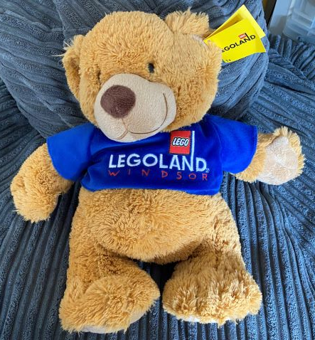 Teddy Bear Plush - LEGOLAND Windsor Royal Blue Shirt and Blue Brick on Foot