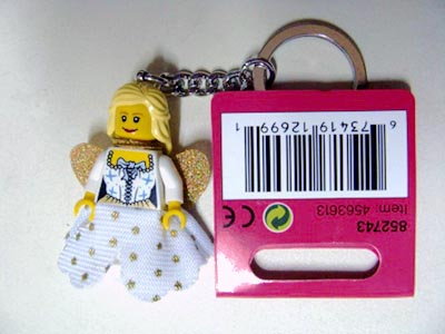 Fairy with Cloth Skirt Key Chain, Gold Wings
