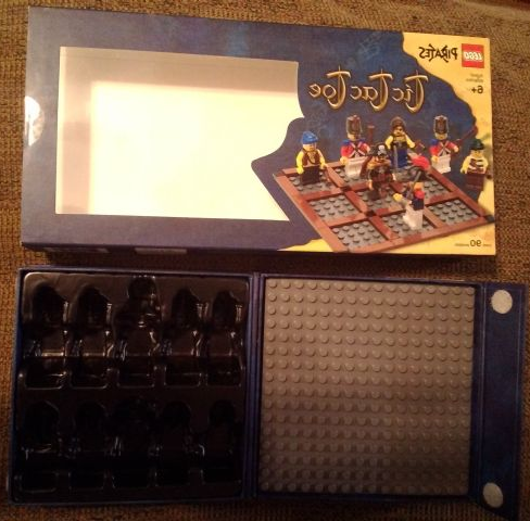 Pirates Tic Tac Toe Game Board 16 x 16 Dark Bluish Gray Baseplate, Glued into Game Box