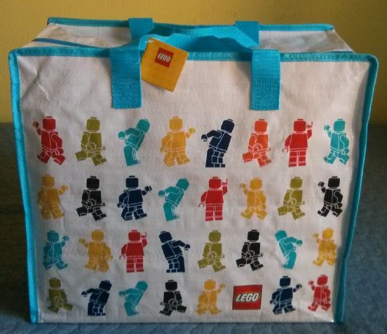 Tote Bag, PVC Multicolored Minifigures Pattern