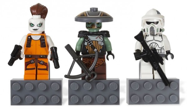 Magnet Set, Minifigures SW (3) - Aurra Sing, Embo, ARF Trooper - Glued with 2 x 4 Brick Bases blister pack