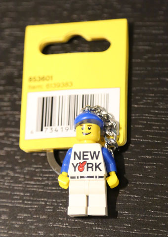 New York Big Apple Minifigure Key Chain, Rockefeller Center LEGO Store, New York, NY