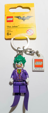 The Joker with Green Hair Key Chain with Lego Logo Tile, Modified 3 x 2 Curved with Hole (The LEGO Batman Movie Version)