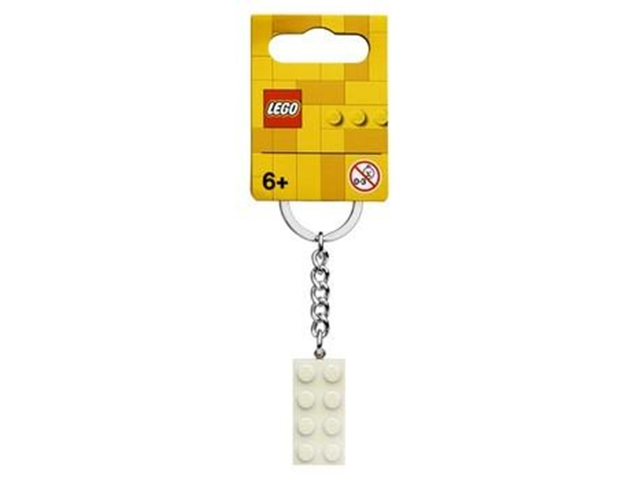 Zdjecie zestawu LEGO 854084  Breloczek z białym, metalicznym klockiem 2x4 1