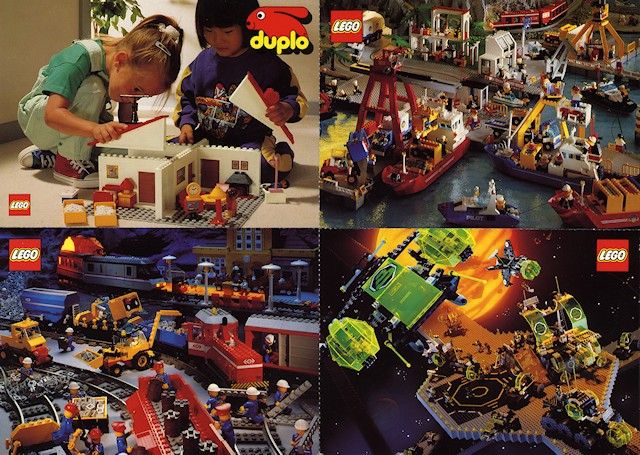 Postcard - Various Theme Postcards, Sheet of 4 - Duplo, Harbour, Trains, Blacktron II