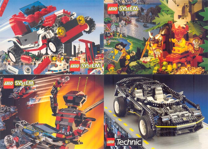 Postcard - Various Theme Postcards, Sheet of 4 - Town, Pirates, Technic, Spyrius