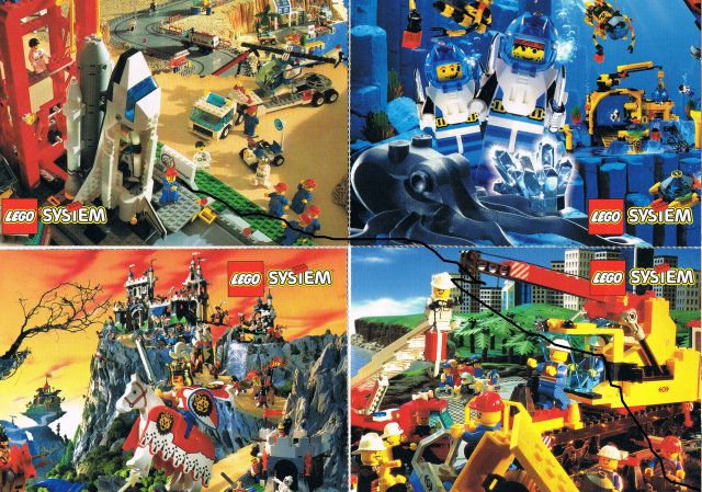 Postcard - Various Theme Postcards, Sheet of 4 - Town, Aquazone, Castle