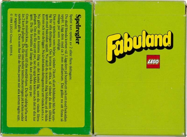 Fabuland Memory Card Game - Swedish Version