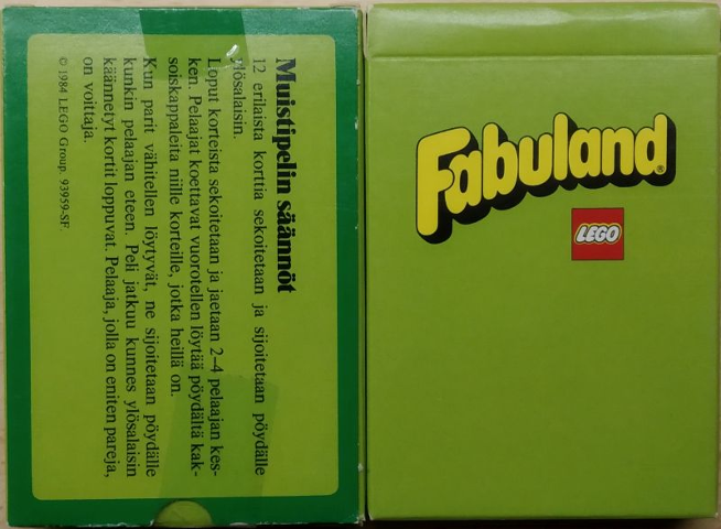 Fabuland Memory Card Game - Finnish Version