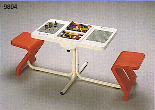 Playtable with Two Bins, 2 Seats and Two Building Plates
