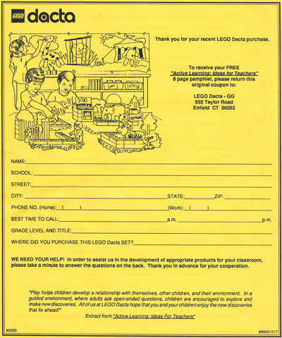 Survey Included with Set 9550