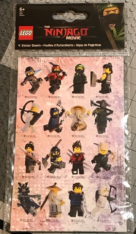 Sticker Sheet, The LEGO NINJAGO Movie, Set of 4 Sheets