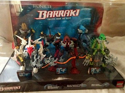 Display Assembled Set, Large Plastic Case Light and Sound with Bionicle Barraki (shows 8916, 8917, 8918, 8919, 8920, 8921)