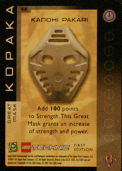 BIONICLE Great Mask Challenge Game Card  53