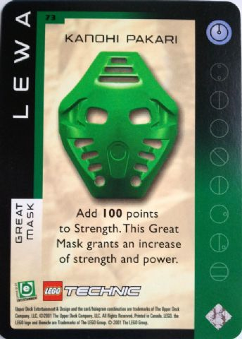 BIONICLE Great Mask Challenge Game Card  73