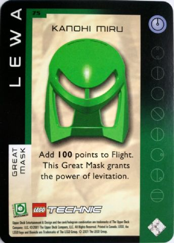 BIONICLE Great Mask Challenge Game Card  75