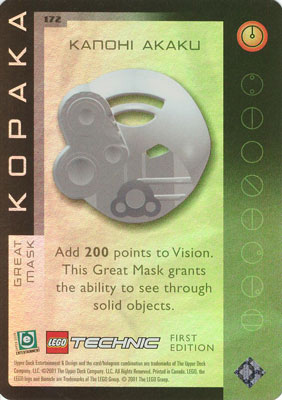 BIONICLE Great Mask Challenge Game Card 172