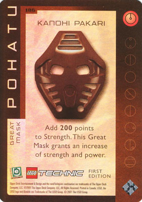 BIONICLE Great Mask Challenge Game Card 186
