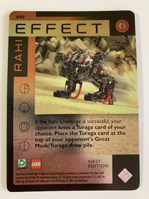 BIONICLE Great Mask Challenge Game Card 297