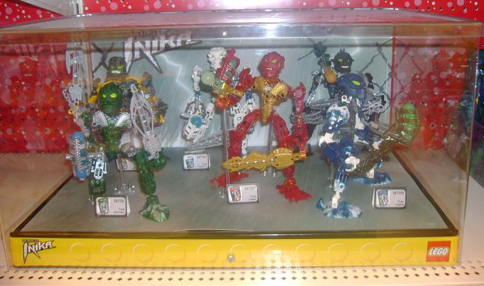 Display Assembled Set, Large Plastic Case Light and Sound with Bionicle Inika (shows 8727, 8728, 8729, 8730, 8731, 8732)
