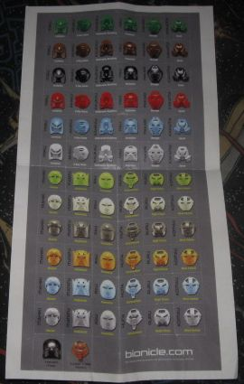 Sticker Sheet, Bionicle Kanohi Masks Collectors Stamp Sheet