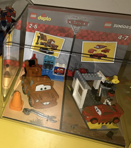 Display Assembled Set, Cars 3 Sets 10856 and 10743 in Plastic Case