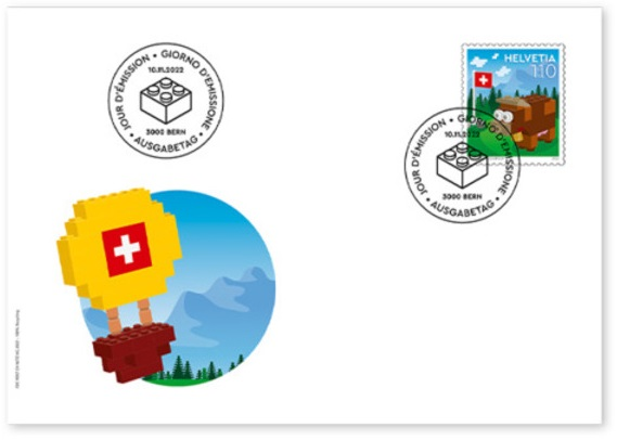 LEGO Stamp Switzerland First Day Cover, November 11, 2022 - Cow